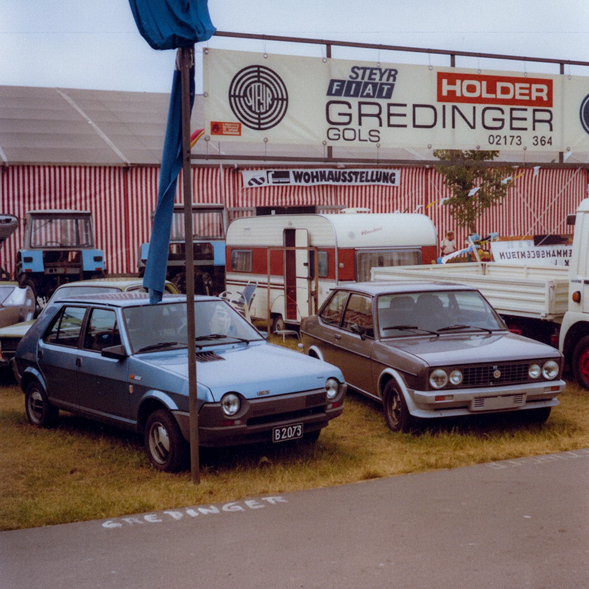 Historische Wohnwagen Ausstellung bei Steyr Fiat Gredinger Gols